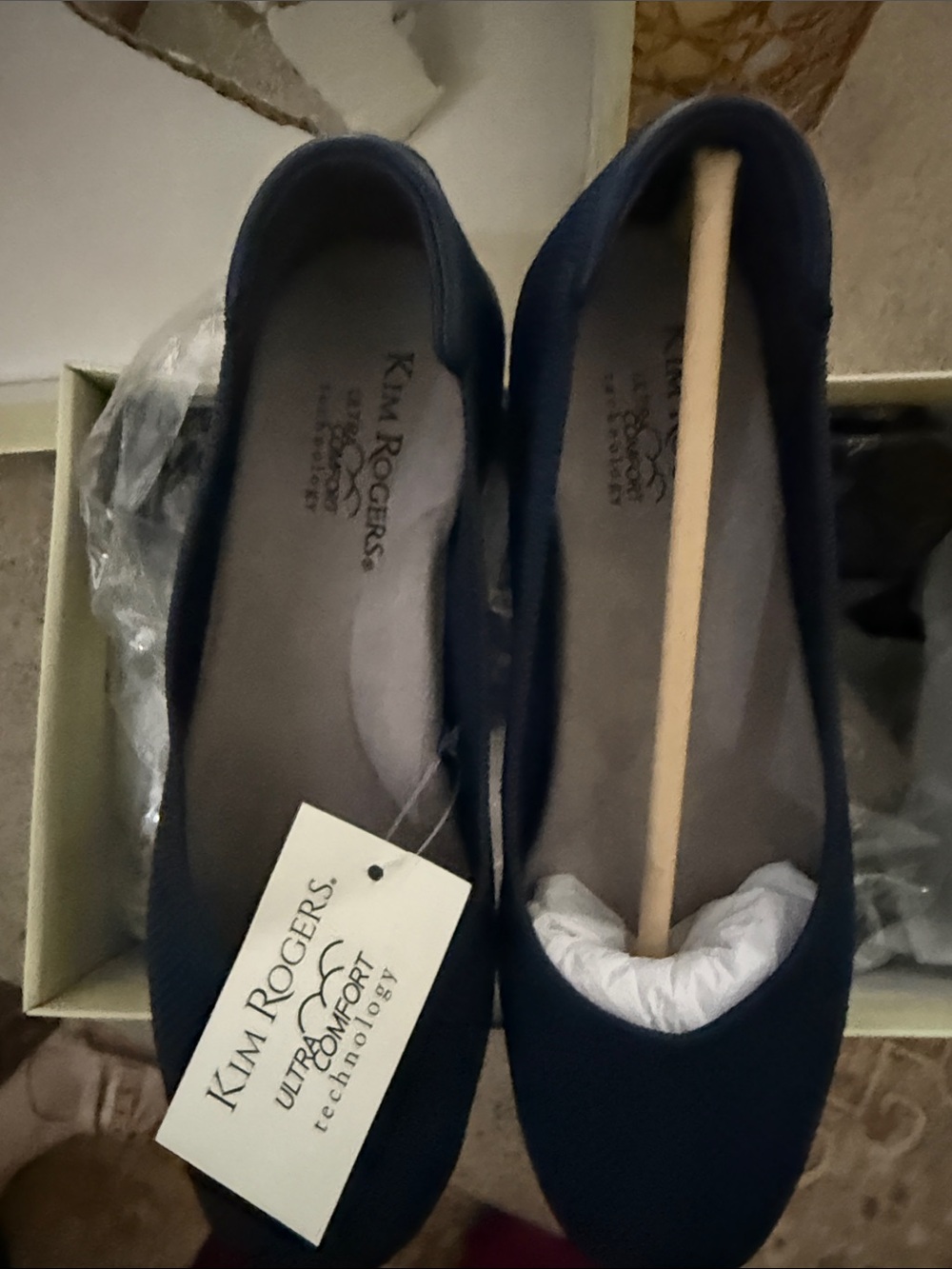 Kim Rogers Dark Blue Women's Slip-On Ballet Flats